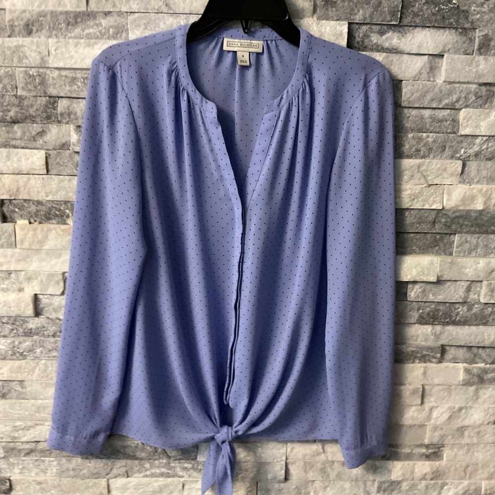 Elegant Blue Polka Dot Women's Top